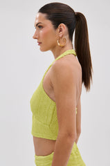 HOLLYWOOD SLINKY TEXTURED BRALETTE IN GREEN
