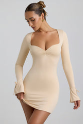 Slinky Jersey A-Line Mini Dress in Buttercream