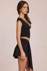 Mid-Rise Skort in Black