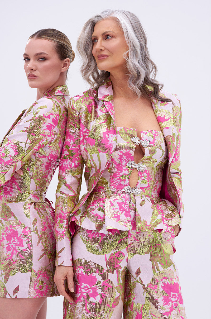 LOVELY FLORAL BROCADE BLOUSE