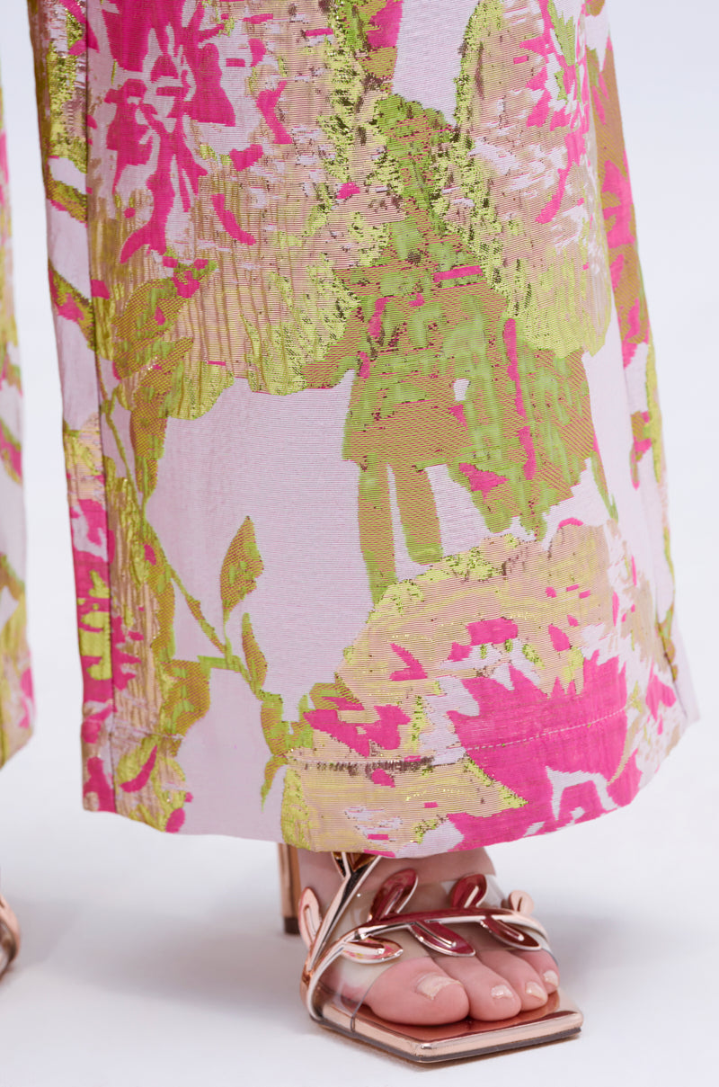 LOVELY FLORAL BROCADE TROUSER