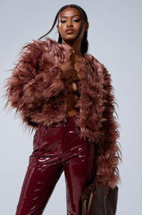 PIPER TEXTURED FAUX FUR COAT