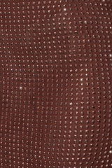 Embellished Mid Rise Maxi Skirt in Espresso
