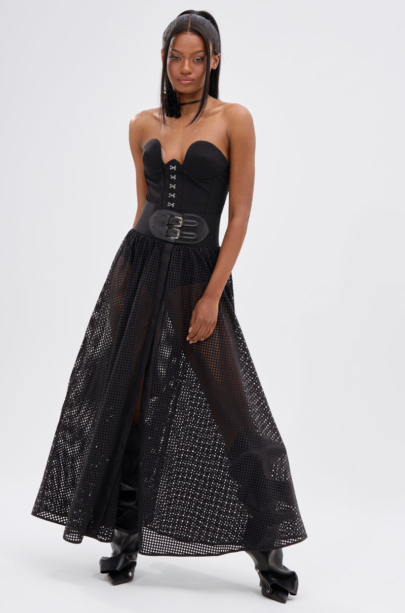 NICOLE BELTED MAXI SKIRT