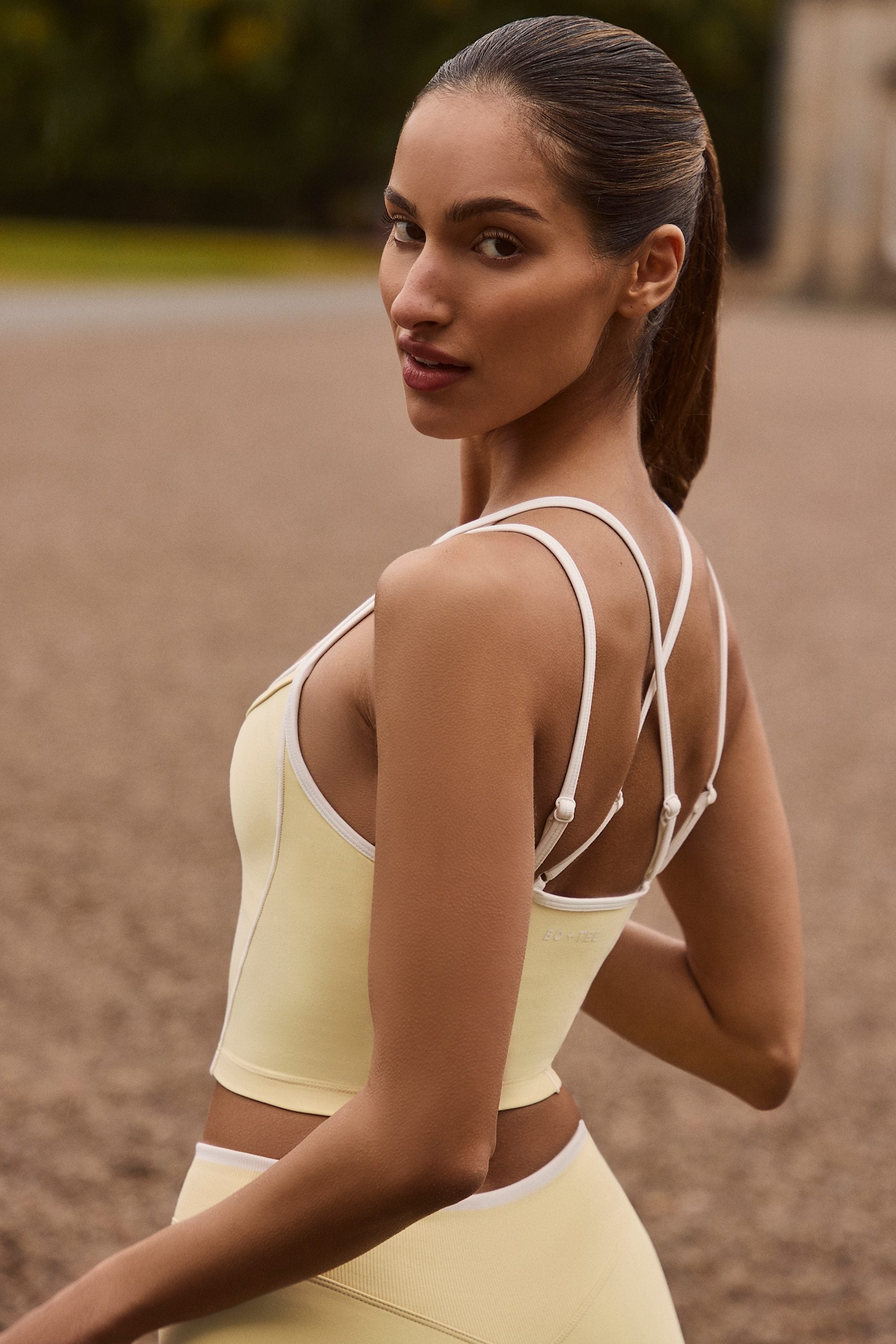 Soft Active Layered Tank Top in Soft Yellow