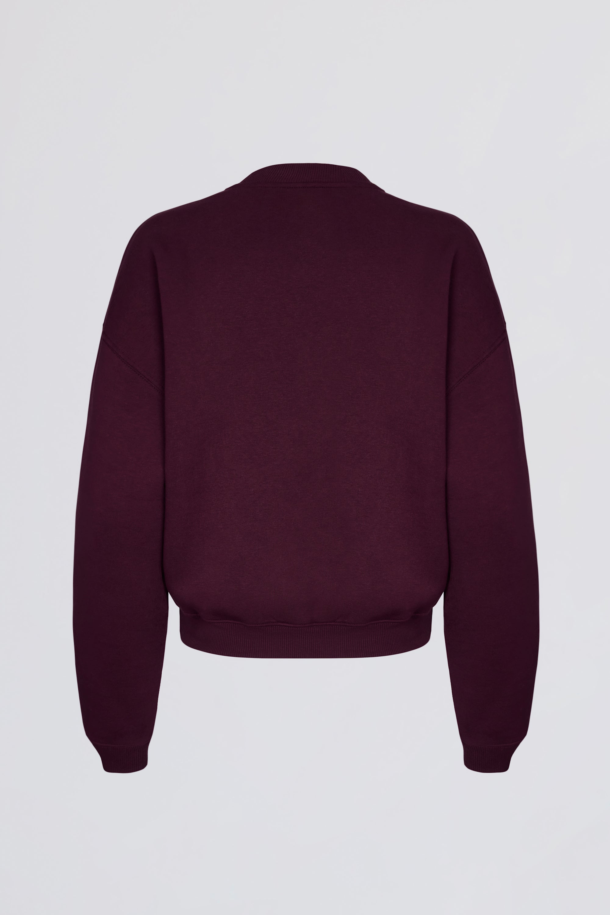 Oversized Crew-Neck Jumper in Burgundy
