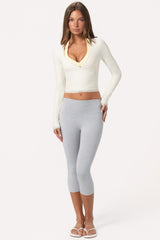 Soft Jersey Wrap Top in Milk
