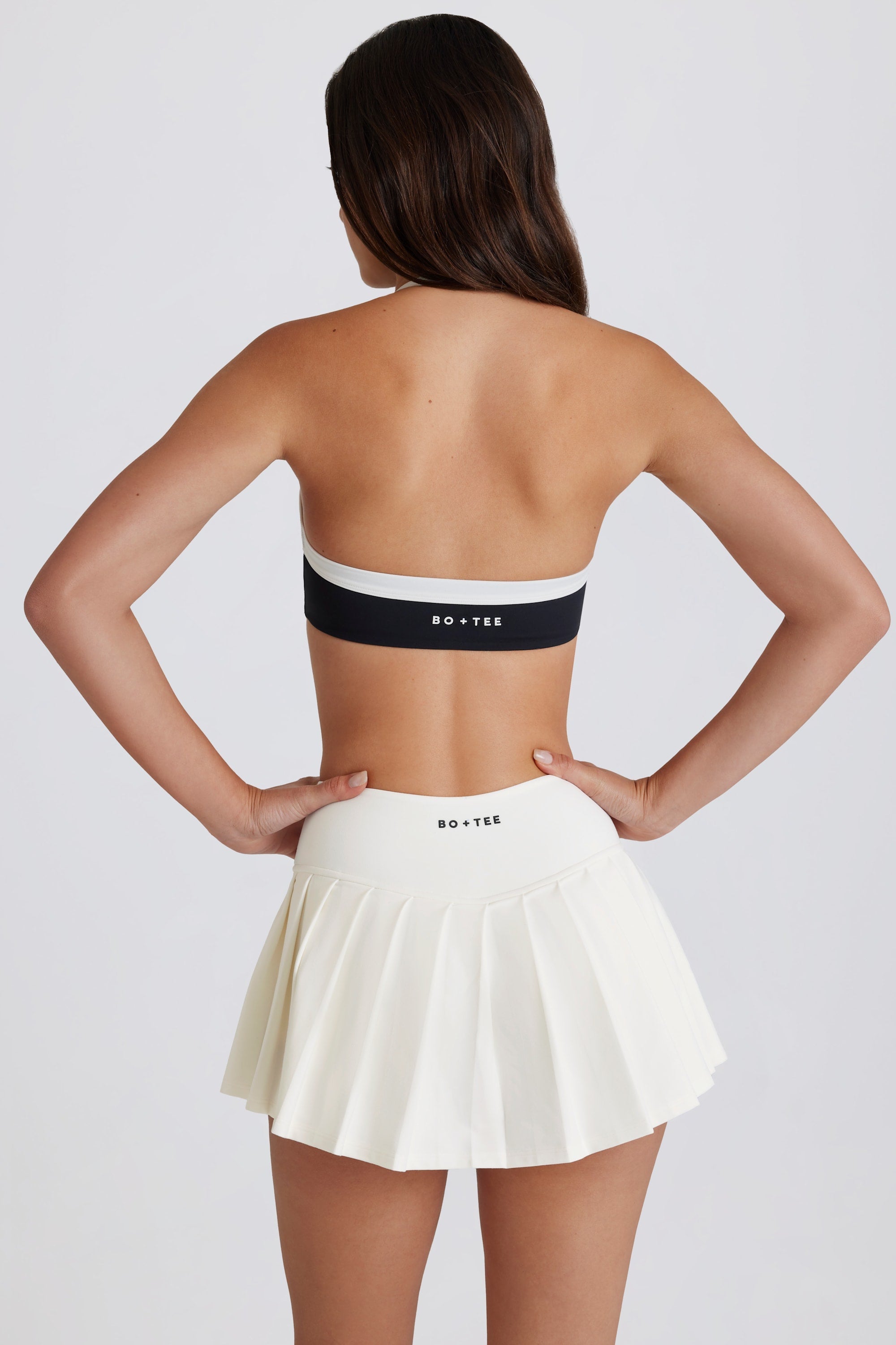 Soft Active Low-Rise Pleated Tennis Skort in Milk