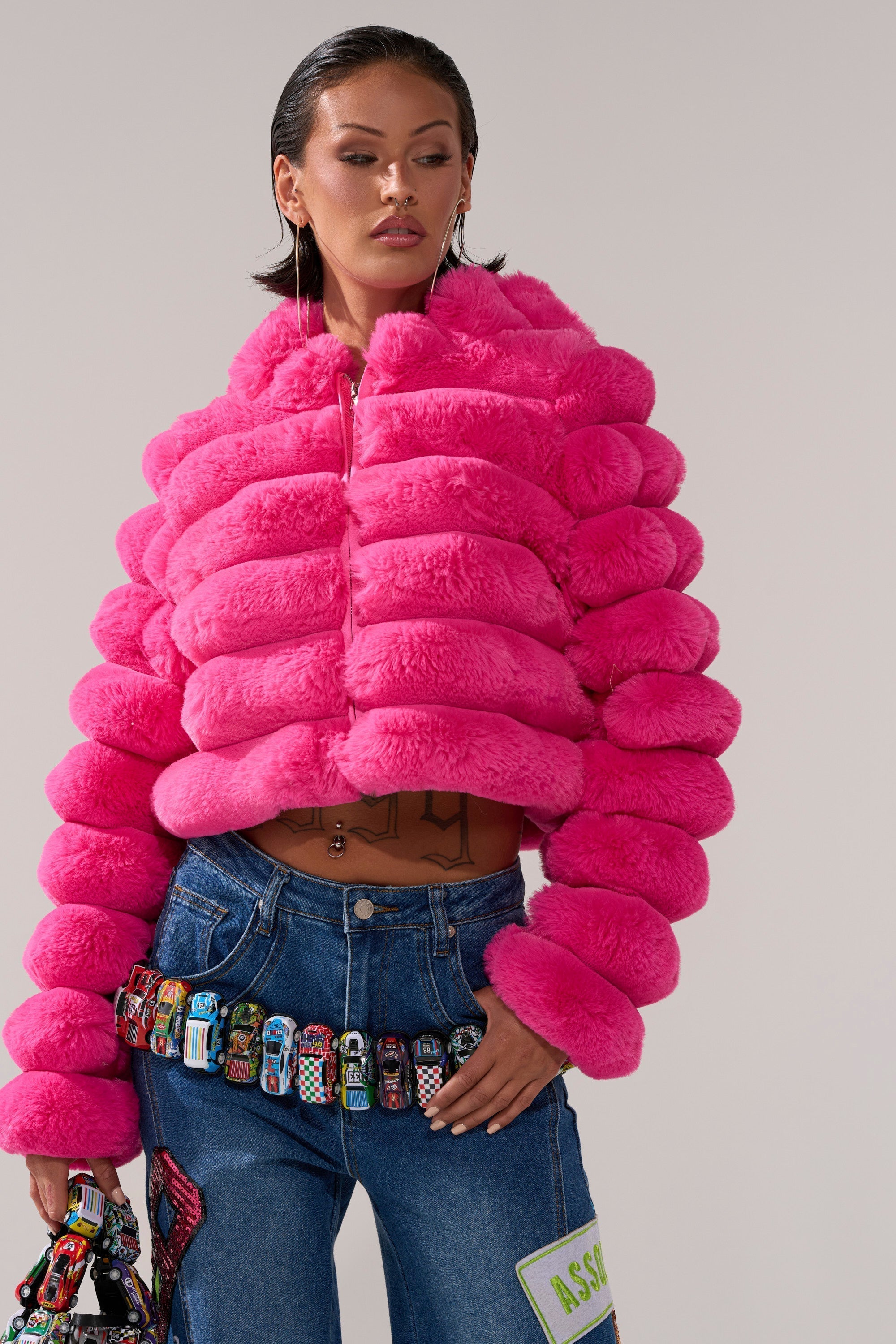POPCORN FAUX FUR IN PINK