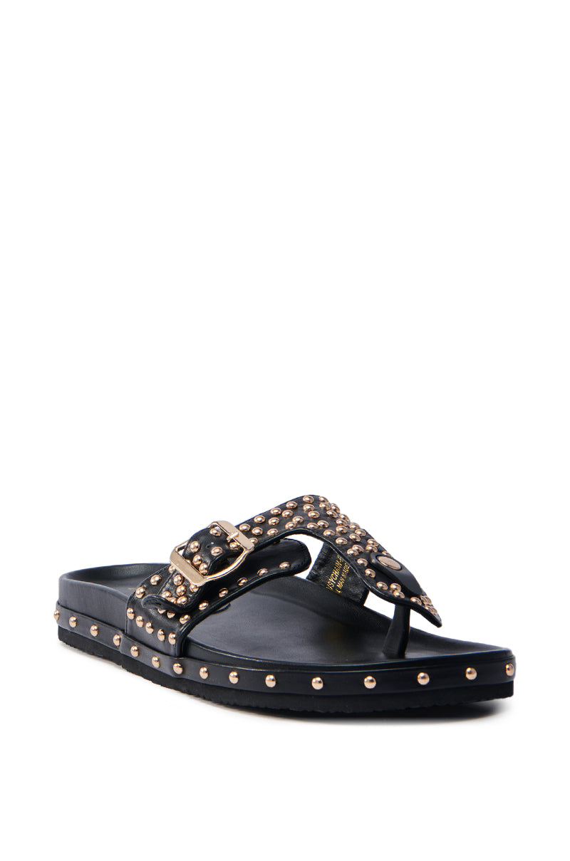 AZALEA WANG DAISY CHAIN STUDDED BLACK SANDAL