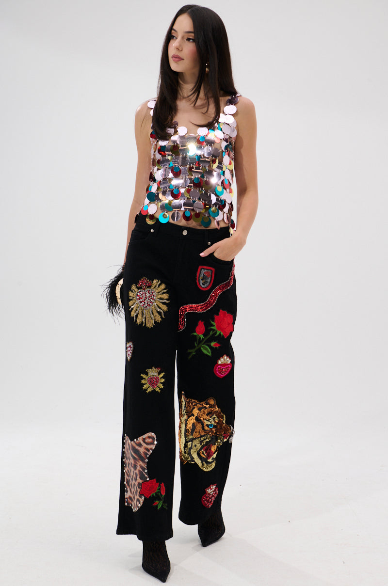 DANCING QUEEN EMBELLISHED TOP