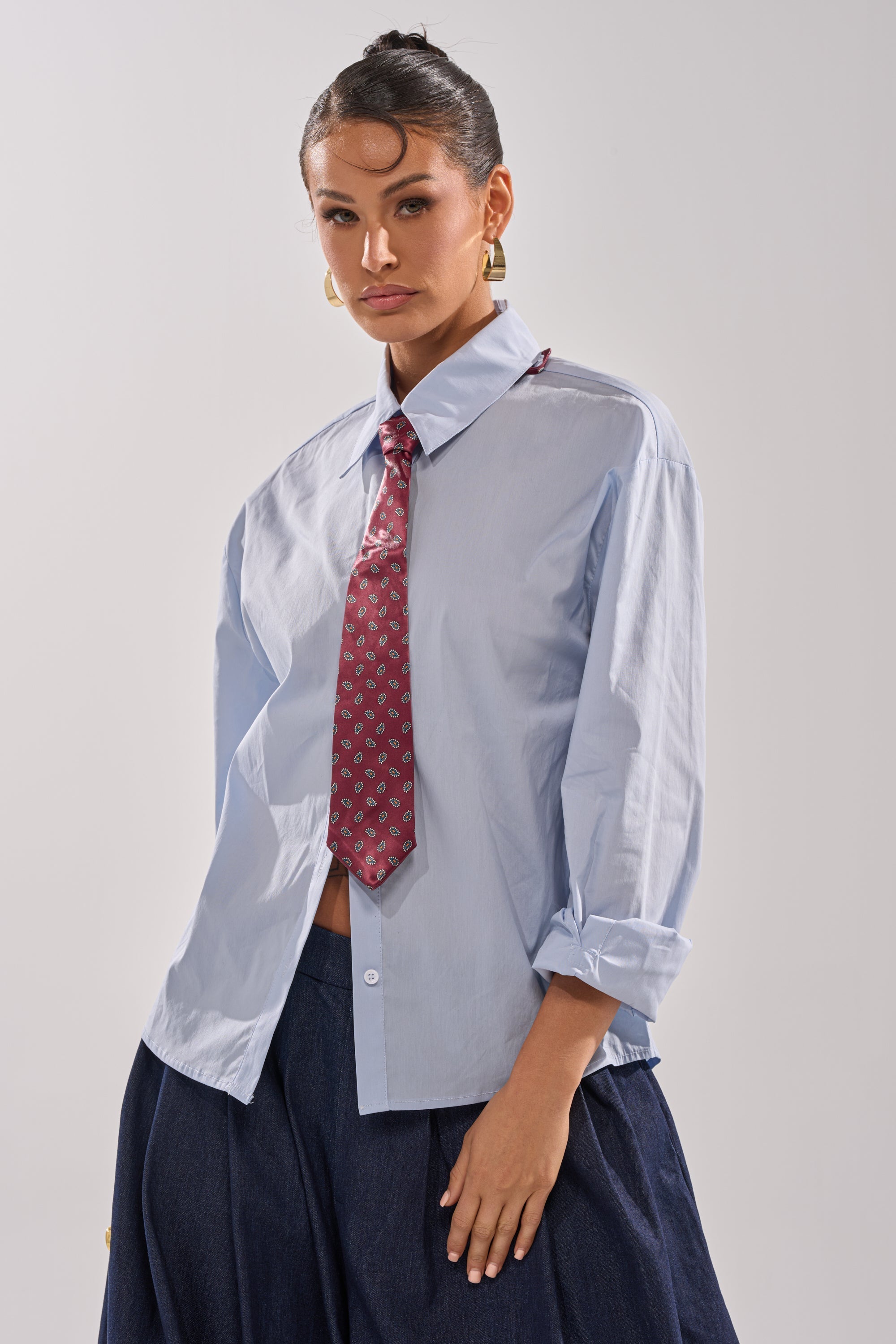 BUSINESS IN THE FRONT BUTTON DOWN