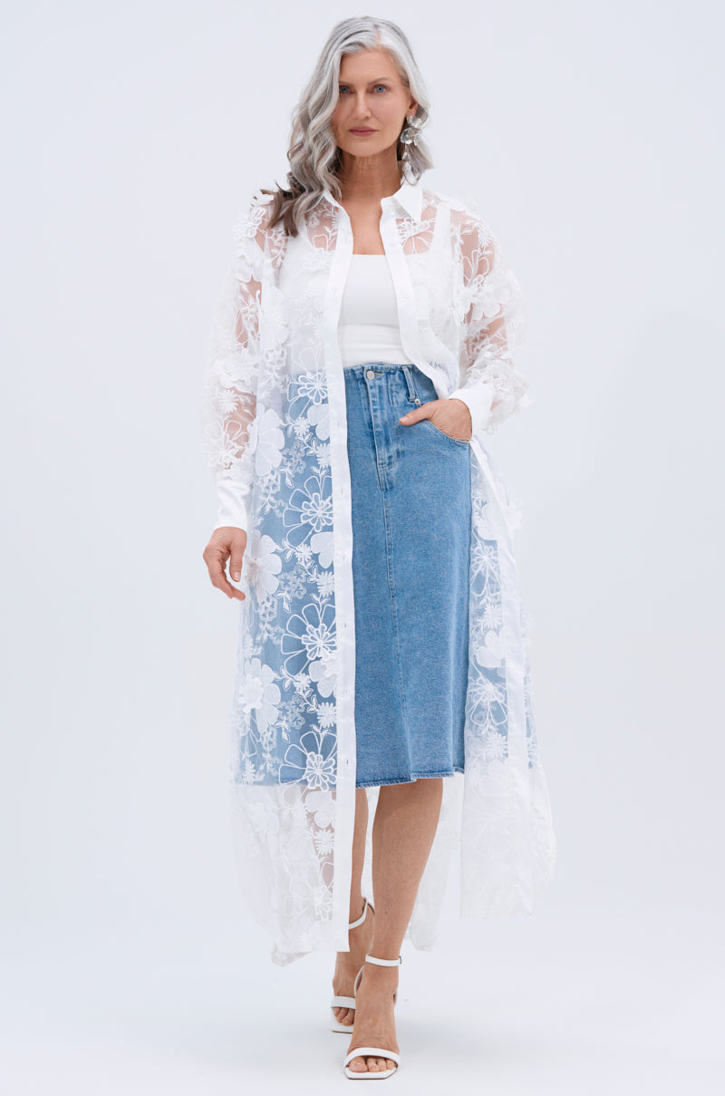 BRITNEY MIDI DENIM SKIRT