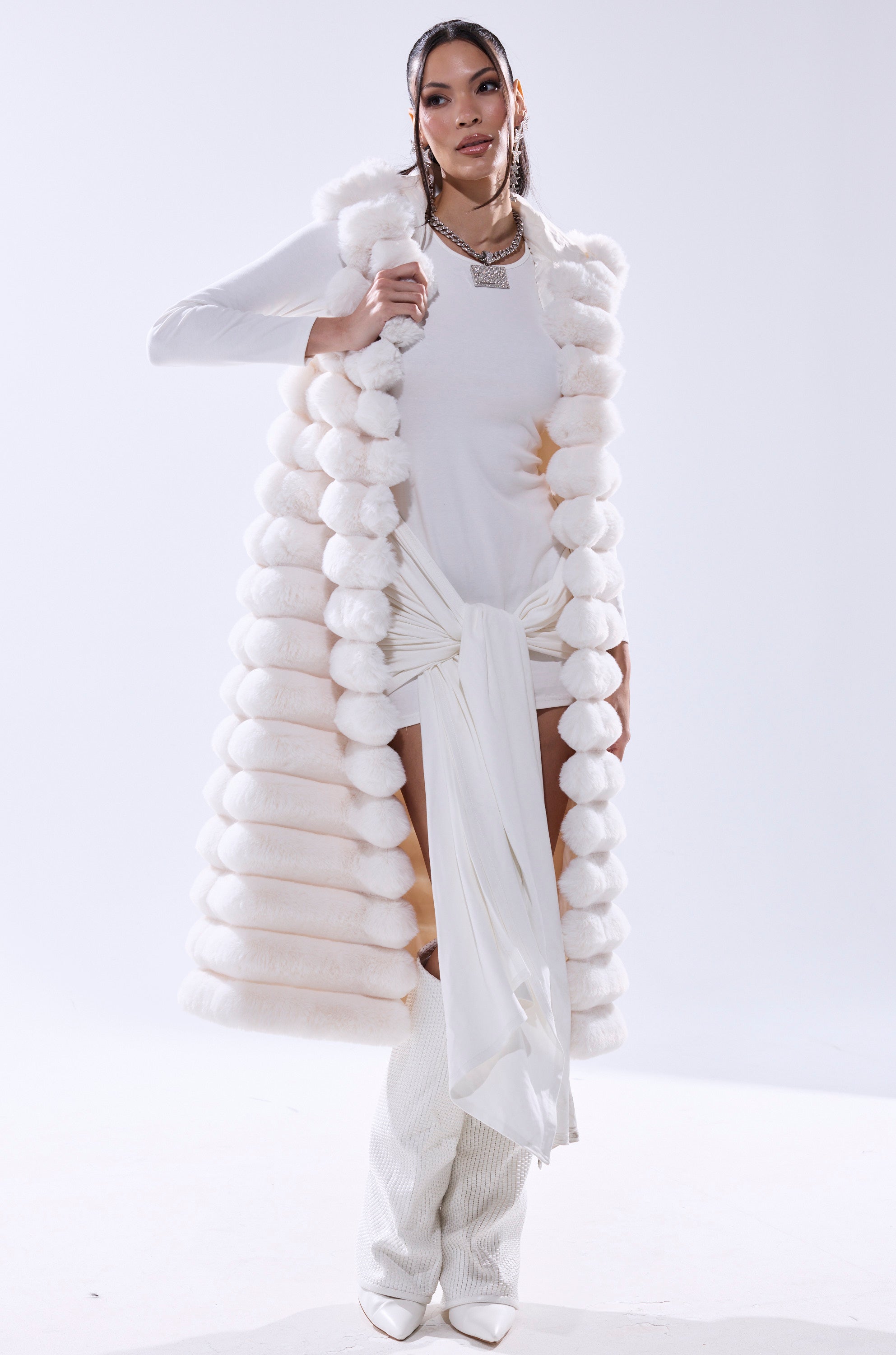 POPPY FAUX FUR HOODED VEST