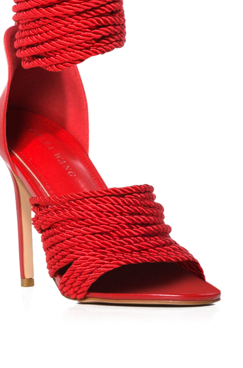 AZALEA WANG CHARLENE RED KNOTTED SANDAL
