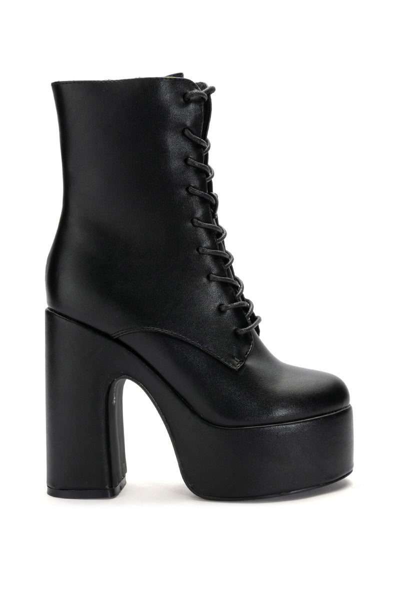 AZALEA WANG ADELYN PU CHUNKY BOOTIE IN BLACK