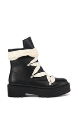 AZALEA WANG POLLUX COMBAT BOOTIE IN BLACK
