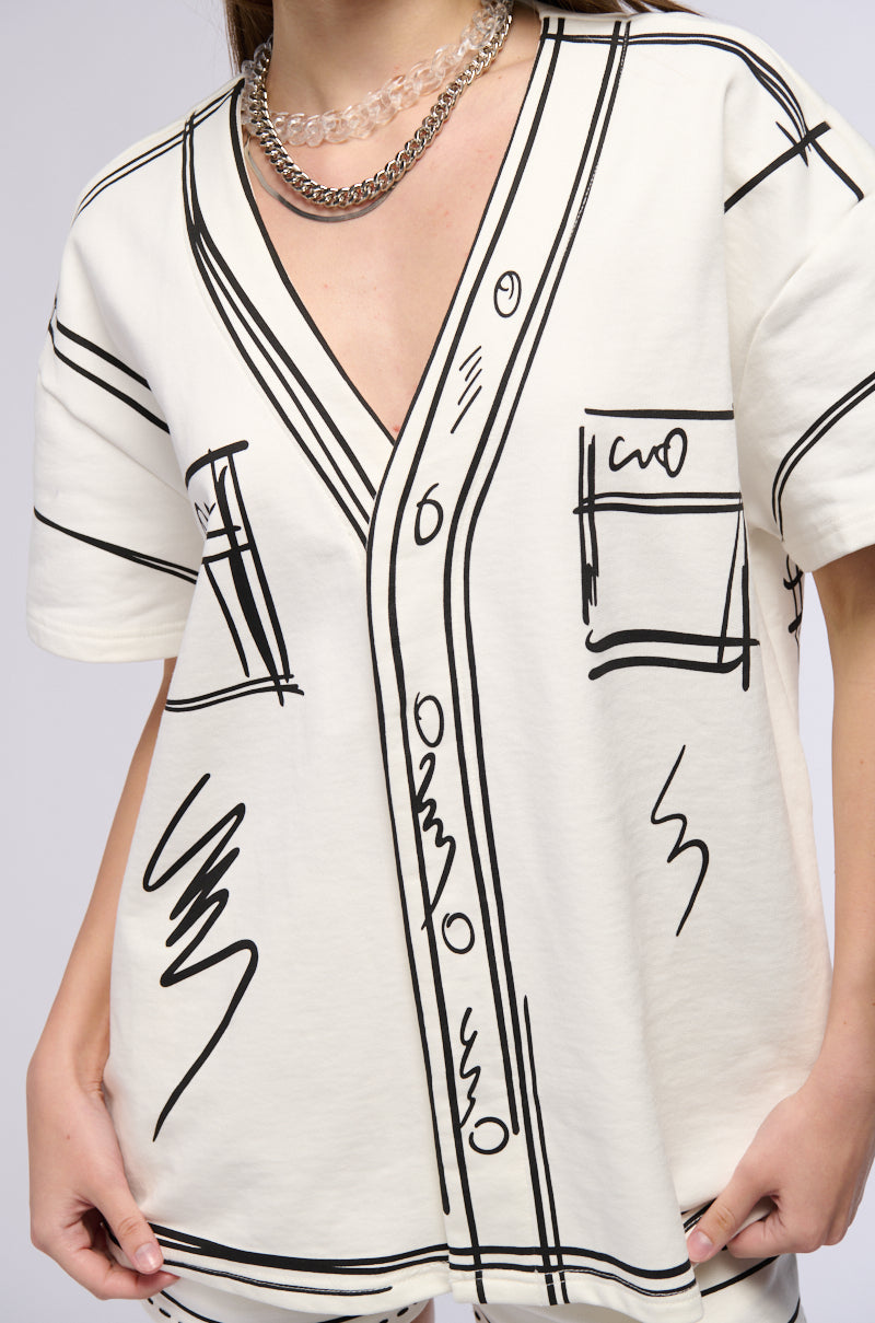 BACK IN THE GAME BUTTON DOWN SHORT SLEEVE SHIRT
