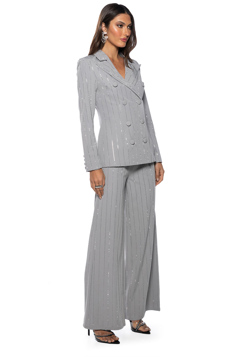BE ABOUT IT PINSTRIPE BLAZER