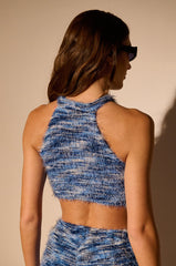 BEAT OF MY HEART SLEEVELESS TANK IN BLUE