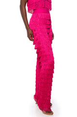 BEST EVER FRINGE WIDE LEG PANT IN FUCHSIA