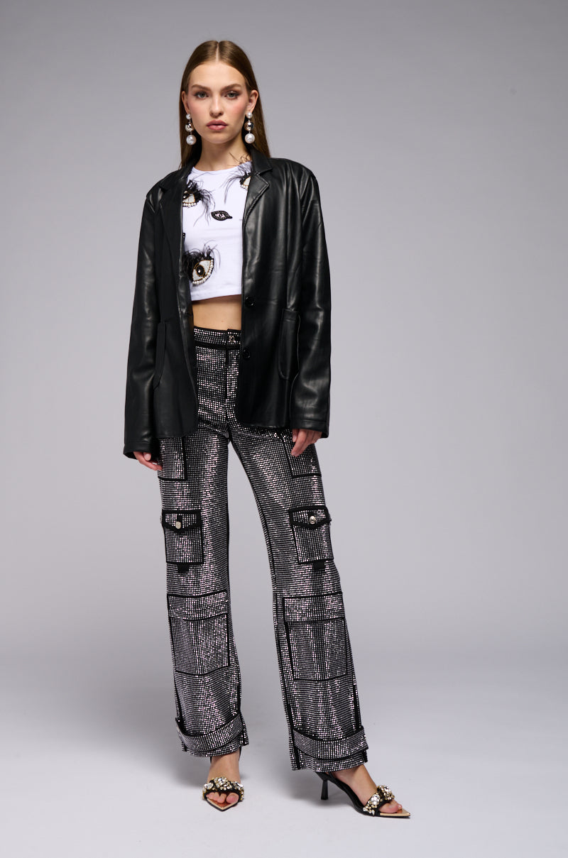 EVERYDAY CASUAL FAUX LEATHER BLAZER