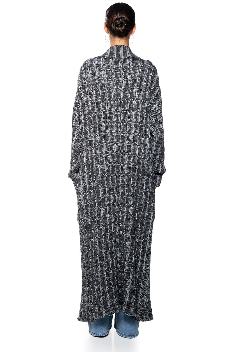 FOR THE LONG NIGHTS KNIT EXTRA LONG CARDIGAN