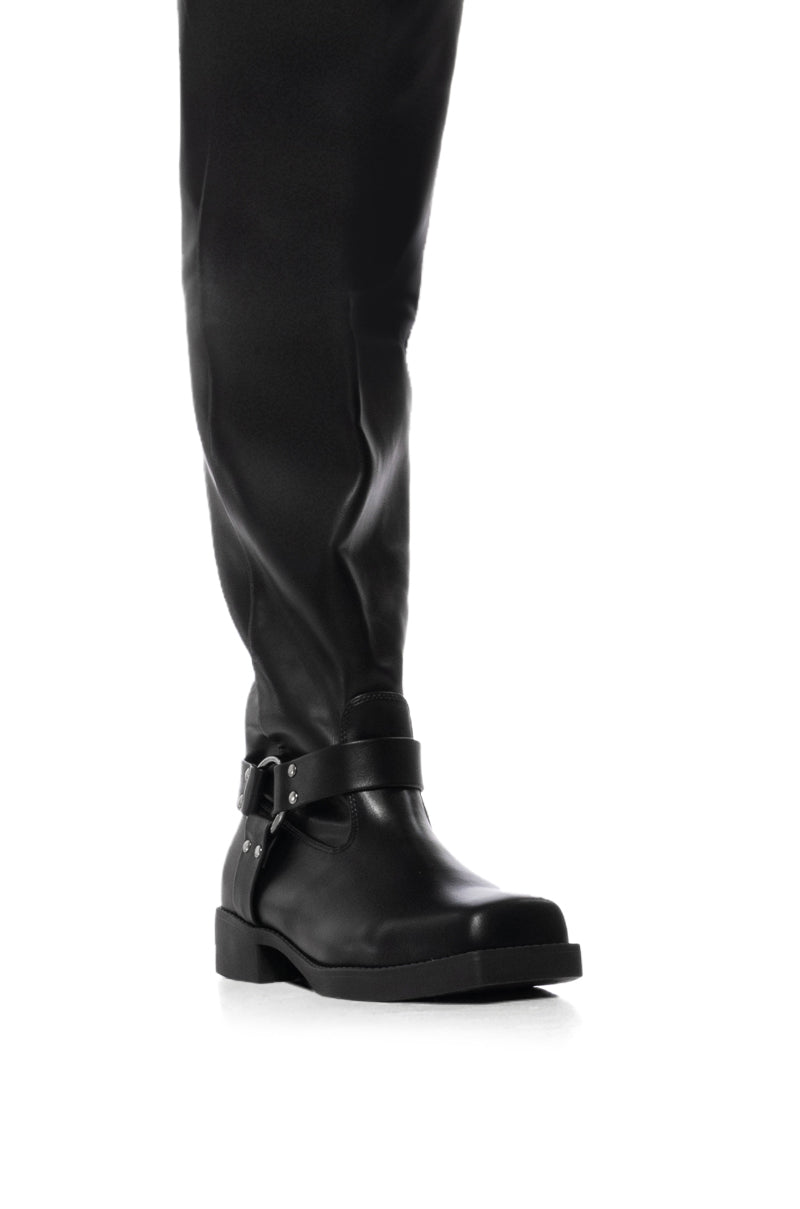 FREE RIDER THIGH HIGH RIDING BOOT IN BLACK