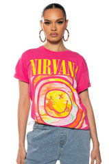 NIRVANA OFFICIAL LOGO OVERSIZED BAND TEE