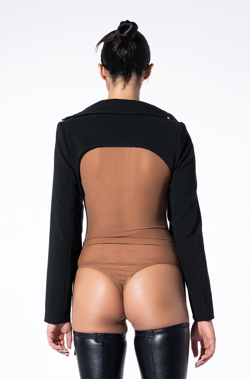 PEARL HEM ULTRA CROP BOLERO JACKET