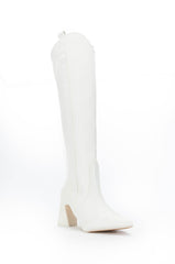 POSTED WHITE KNEE HIGH BOOT